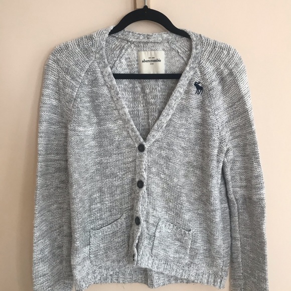 abercrombie kids Sweaters - Grey white cardigan
